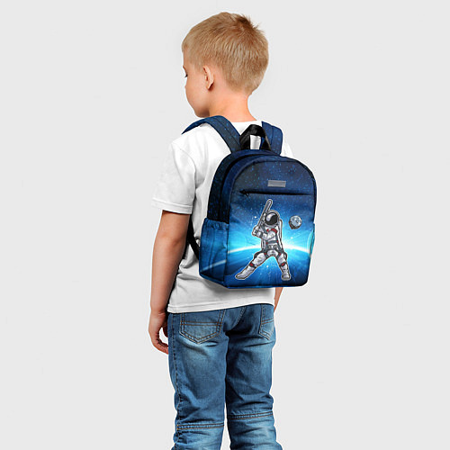 Детский рюкзак Космонавт играет в бейсбол планетой / 3D-принт – фото 5