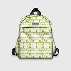 Детский рюкзак Зеленые кирпичики и цветы, цвет: 3D-принт