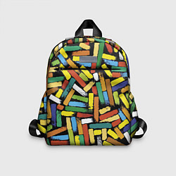 Детский рюкзак Летний паттерн из разноцветных мелков, цвет: 3D-принт