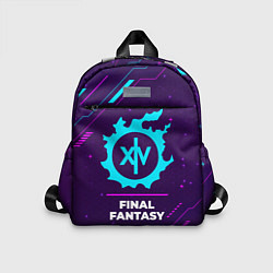 Детский рюкзак Символ Final Fantasy в неоновых цветах на темном ф