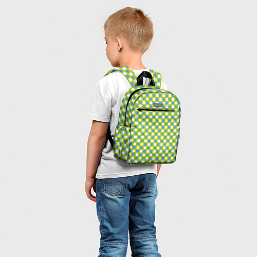 Детский рюкзак Квадратики паттерн / 3D-принт – фото 5
