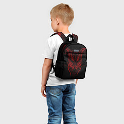 Детский рюкзак Красный узор с глазами на спине, цвет: 3D-принт — фото 2