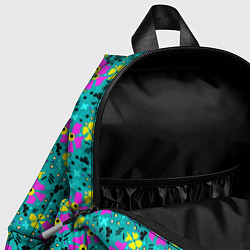 Детский рюкзак Яркий цветочный узор на бирюзовом фоне, цвет: 3D-принт — фото 2