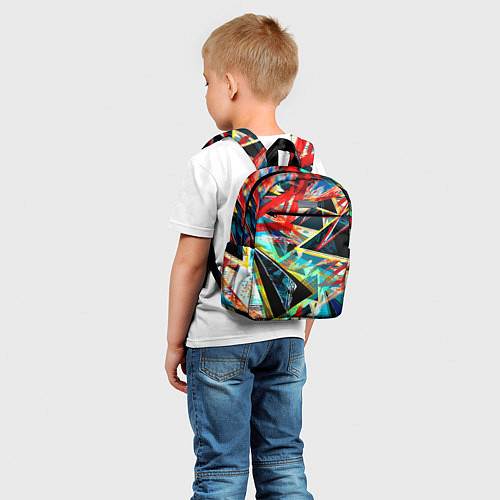 Детский рюкзак Яркий абстрактный узор с неоновыми штрихами / 3D-принт – фото 5