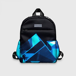 Детский рюкзак Неоновые объёмный куб - Синий, цвет: 3D-принт