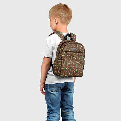 Детский рюкзак Цветы невероятной красоты на коричневом фоне / 3D-принт – фото 5