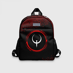 Детский рюкзак Символ Quake и краска вокруг на темном фоне