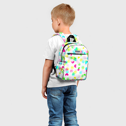 Детский рюкзак Весна в сердцах на белом фоне / 3D-принт – фото 5