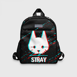 Детский рюкзак Stray в стиле glitch и баги графики на темном фоне