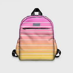 Детский рюкзак Белые полосы на розовом и желтом градиенте, цвет: 3D-принт