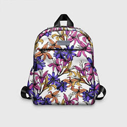 Детский рюкзак Цветы Разноцветные На Белом Фоне