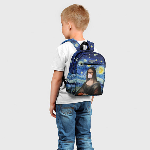 Детский рюкзак Мона Лиза Приколы - Звездная ночь / 3D-принт – фото 5