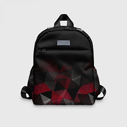 Детский рюкзак Черно-красный геометрический, цвет: 3D-принт