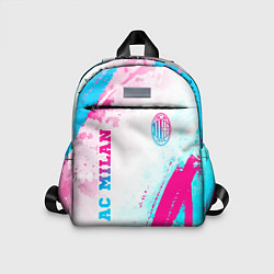 Детский рюкзак AC Milan neon gradient style: символ и надпись вер, цвет: 3D-принт