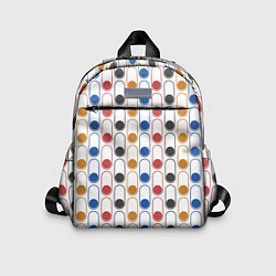 Детский рюкзак Узор из разноцветных суперэллипсов прямоугольников, цвет: 3D-принт