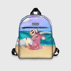 Детский рюкзак Свинка на пляже хохочет