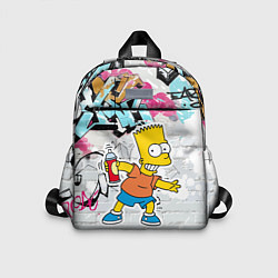 Детский рюкзак Барт Симпсон на фоне стены с граффити, цвет: 3D-принт
