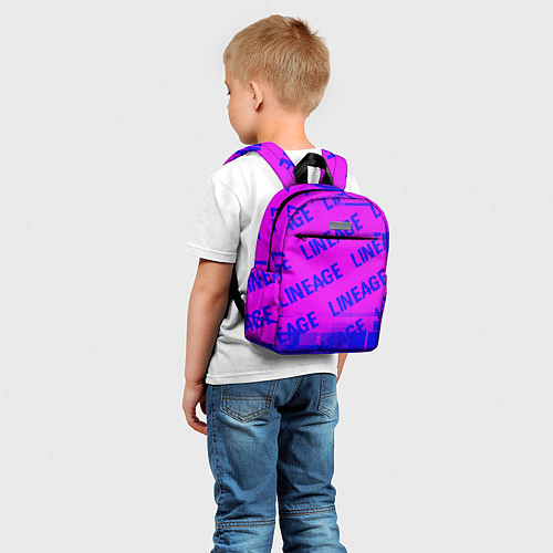 Детский рюкзак Lineage glitch text effect: паттерн / 3D-принт – фото 5