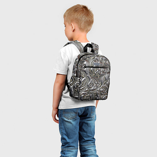 Детский рюкзак Растительный орнамент - чеканка по серебру / 3D-принт – фото 5