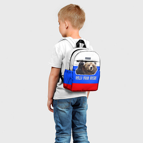 Детский рюкзак Привет из России - медведь и триколор / 3D-принт – фото 5