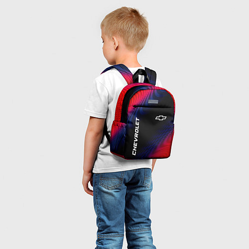 Детский рюкзак Chevrolet красный карбон / 3D-принт – фото 5