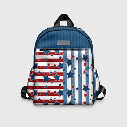 Детский рюкзак Blue stars on a striped pattern, цвет: 3D-принт