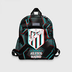 Детский рюкзак Atletico Madrid FC в стиле glitch на темном фоне
