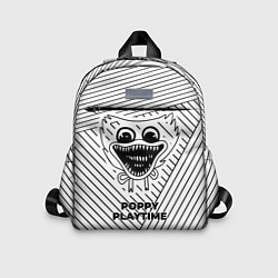 Детский рюкзак Символ Poppy Playtime на светлом фоне с полосами, цвет: 3D-принт