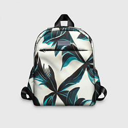 Детский рюкзак Листья тропические тёмно-синие, цвет: 3D-принт
