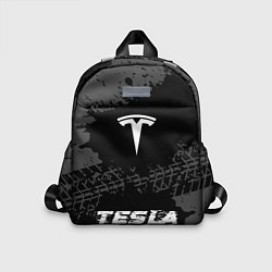 Детский рюкзак Tesla speed шины на темном: символ, надпись, цвет: 3D-принт