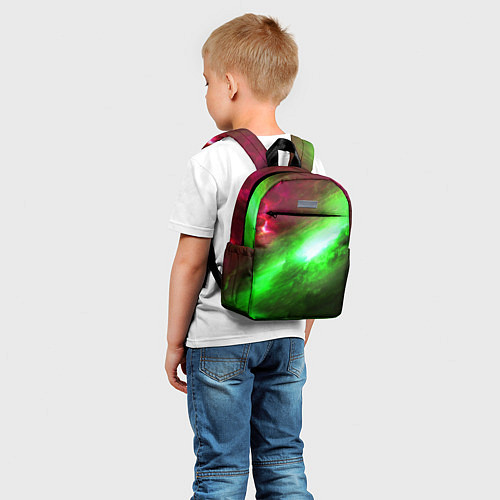 Детский рюкзак Зеленый космос бесконечность / 3D-принт – фото 5