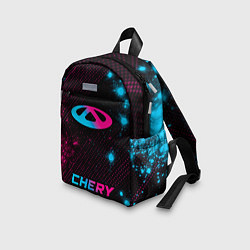 Детский рюкзак Chery - neon gradient: символ, надпись, цвет: 3D-принт — фото 2
