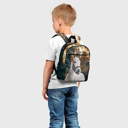 Детский рюкзак Белая лошадка / 3D-принт – фото 5