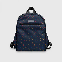 Детский рюкзак Золотые, красные, синие звезды на темно синем, цвет: 3D-принт
