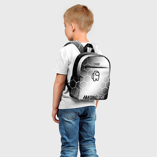 Детский рюкзак Among Us glitch на светлом фоне: символ, надпись / 3D-принт – фото 5