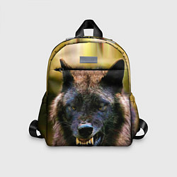 Детский рюкзак Оскал чёрного волка, цвет: 3D-принт