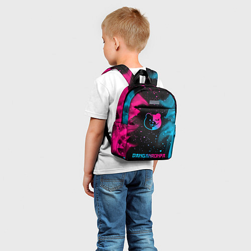 Детский рюкзак Danganronpa - neon gradient: символ, надпись / 3D-принт – фото 5