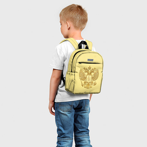 Детский рюкзак Герб России - золото / 3D-принт – фото 5