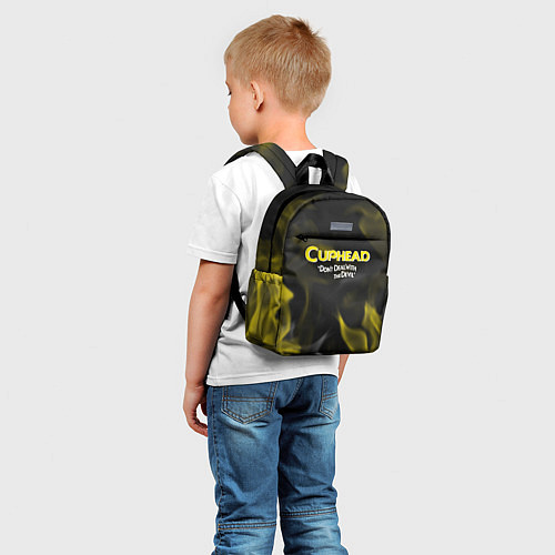 Детский рюкзак Cuphead жёлтый огонь / 3D-принт – фото 5