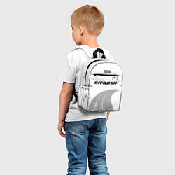 Детский рюкзак Citroen speed на светлом фоне со следами шин: симв, цвет: 3D-принт — фото 2