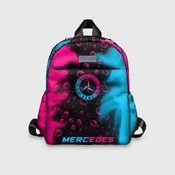 Детский рюкзак Mercedes - neon gradient: символ, надпись, цвет: 3D-принт