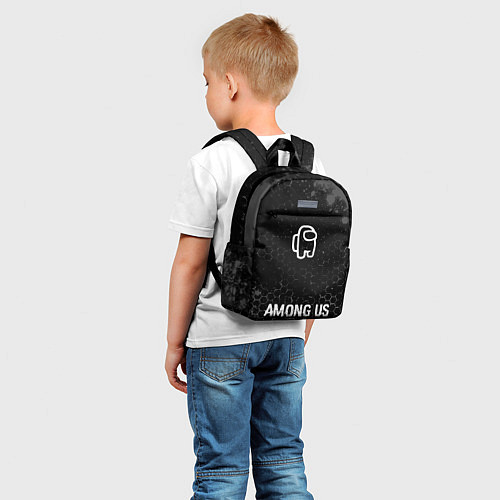 Детский рюкзак Among Us glitch на темном фоне: символ, надпись / 3D-принт – фото 5