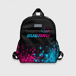 Детский рюкзак Subaru - neon gradient: символ сверху, цвет: 3D-принт