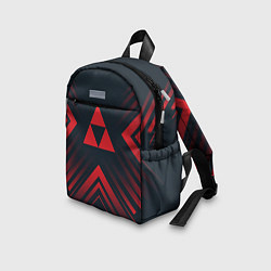 Детский рюкзак Красный символ Zelda на темном фоне со стрелками, цвет: 3D-принт — фото 2