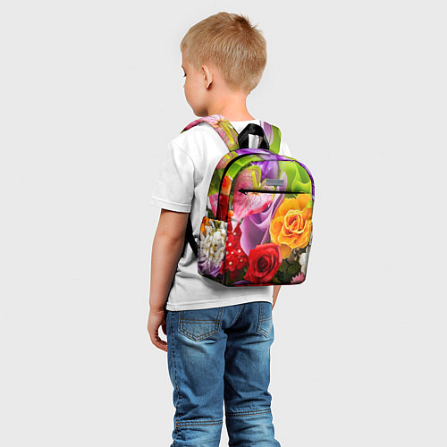Детский рюкзак Прекрасный цветочный букет / 3D-принт – фото 5
