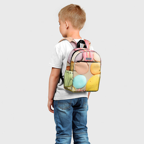 Детский рюкзак Разноцветные пирожные Макарон / 3D-принт – фото 5