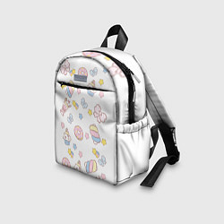 Детский рюкзак Милые картинки банты зефир кекс мороженое, цвет: 3D-принт — фото 2