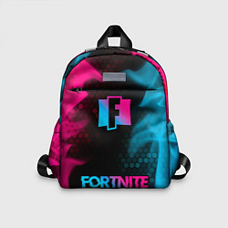 Детский рюкзак Fortnite - neon gradient: символ, надпись, цвет: 3D-принт