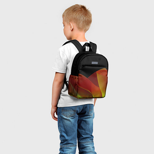 Детский рюкзак Абстрактная ассиметричная оранжевая волна / 3D-принт – фото 5