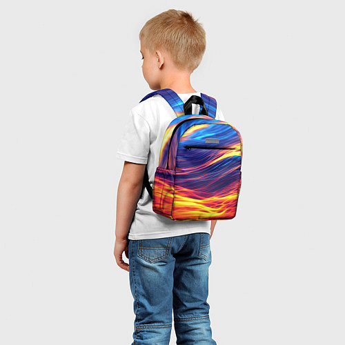 Детский рюкзак Волны неон / 3D-принт – фото 5